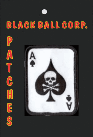 The Ace of Spades Poker Player Skull Embroidered Sew-On Patch - Image 2