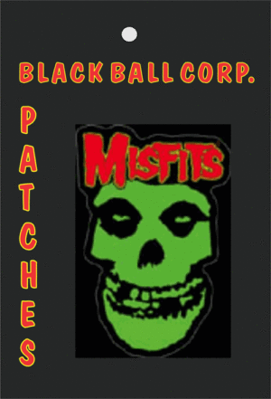 Misfits Classic Fiend Green Skull Embroidered Sew-On Patch - Image 2