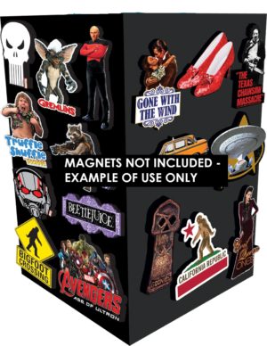 4-Sided Magnetic Swivel Display Stand – Black Steel