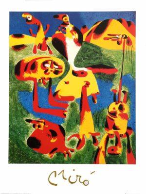 Joan Miro - Figures And Mountains 1936 Art Print