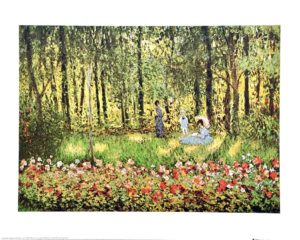 Claude Monet - The Family Of The Artist In The Argenteuil Garden Art Print