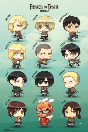 Attack on Titan Chibi Characters Poster