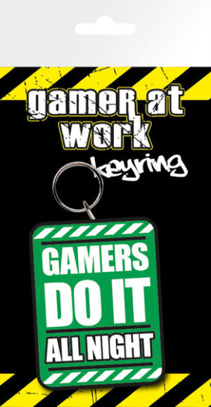 Gaming All Night Keyring