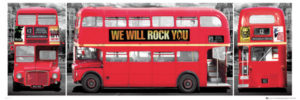 London Red Bus Triptych Slim Poster