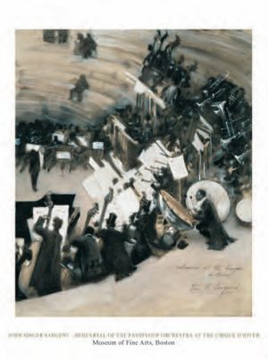 John Singer Sargent - Rehersal Of The Pasdeloup Orchestra At The Cirque d'Hiver Art Print