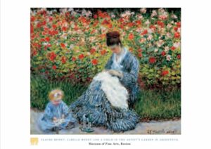 Claude Monet - Camille Monet And Child In Artist's Garden At Argentuil Art Print