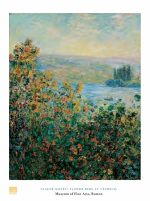 Claude Monet - Flower Beds At Vetheuil Art Print