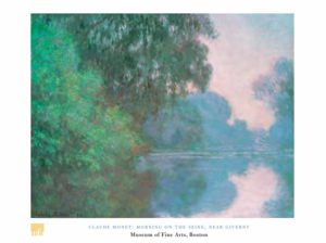 Claude Monet - Morning On The Seine Near Giverny Green Art Print