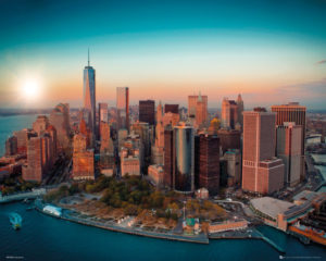 New York Freedom Tower Manhattan Island Mini Poster