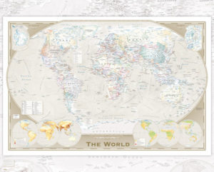World Map Triple Mini Poster