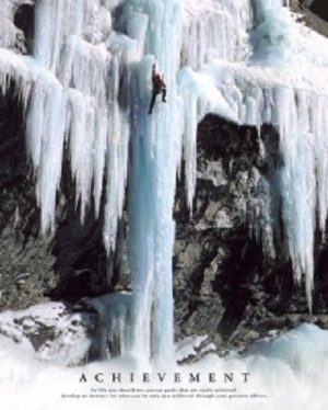 Achievement Ice Mountain Climber Mini Poster