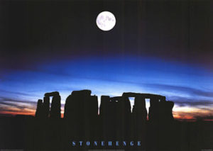 Stonehenge Moon Poster