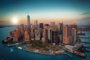 New York Freedom Tower Manhattan Island Poster