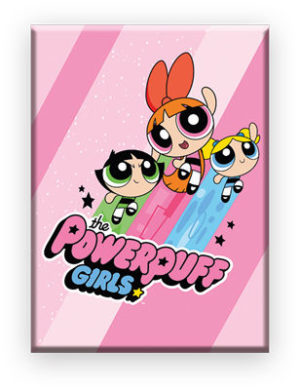 Powerpuff Girls Group Pink Sparkle FLAT Magnet