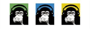 Steez - Chimp In Headphones Art Print