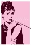Audrey Hepburn Breakfast at Tiffany's Pink Cigarette Art Print