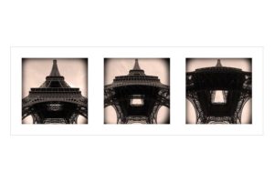 Paris Eiffel Tower Sepia Triptych Photographic Print