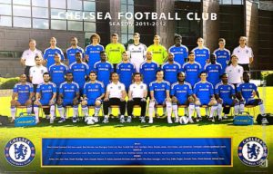 Chelsea Team 2011/2012 WINNERS FA CUP and UEFA CHAMPIONS LEAGUE CUP Poster