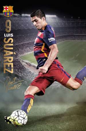 Barcelona Suarez Action 2015/2016 Poster