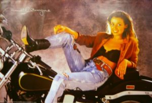 Danni Minogue Motorbike Poster (Published early 1990s, some wear)