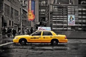 New York Yellow Taxi 7th Avenue Car Poster