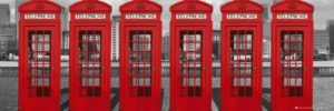 London Red Telephone Boxes Slim Poster