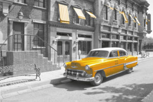 New York Yellow Taxi Street Car Poster
