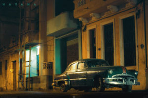 Cuba Green Car Poster