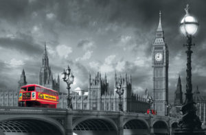 London Red Bus On Westminster Bridge Giant Photographic Print