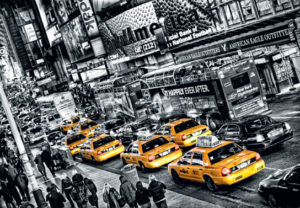 Cabs Queuing Yellow Taxis Car Giant Photographic Print