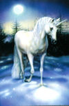 Greeting the Moon Unicorn Mini Poster