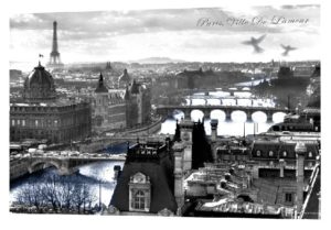 Paris Eiffel Tower City View Large 3D Lenticular Poster