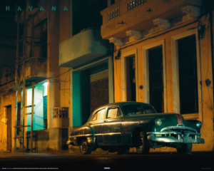 Cuba Green Car Mini Poster
