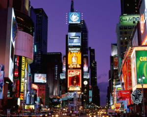 New York Times Square At Night Mini Poster