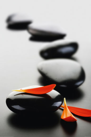Zen Stones Red Poster
