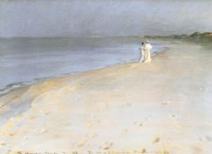 Peter Kroyer - Summer Evening at the South Beach, Skagen, 1893 Art Print