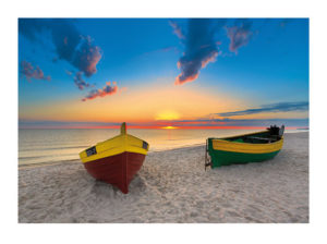 Two Lonely Boats Photographic Print