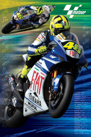 Moto GP Valentino Rossi 46 Fiat Motorbike Poster