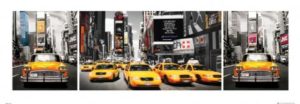 New York Yellow Taxis Car Triptych Photographic Print