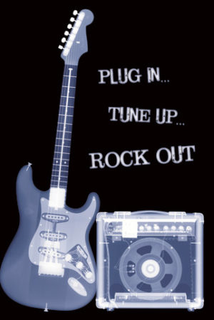 Rock Out Guitar And Speaker X-Ray Poster