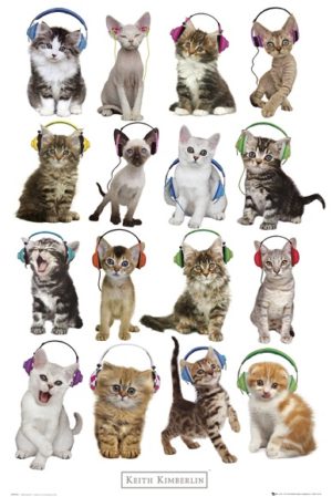 Keith Kimberlin - Kittens Headphones Poster