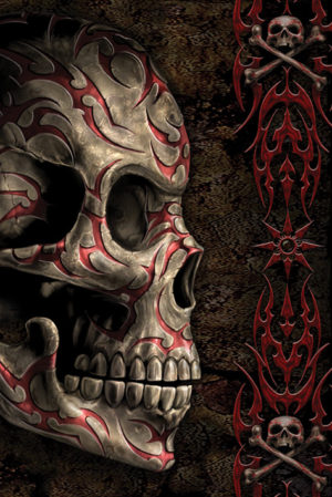 Spiral Skull Tattoo Poster (Published mid 2000s, some wear)