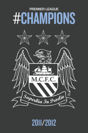 Manchester City Crest Champions 2011/2012 WINNERS PREMIERSHIP Poster