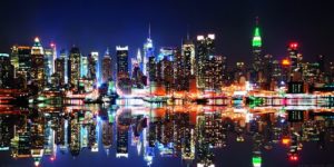 New York City Skyline At Night by Songquan Deng Photographic Print