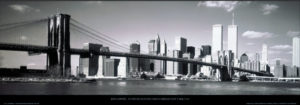 New York Twin Towers Brooklyn Bridge by Jeff Lepore Photographic Print