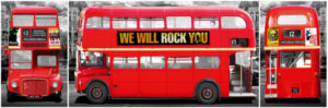 London Red Bus Triptych Jumbo Poster