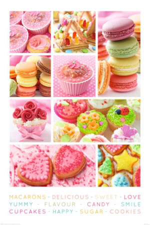 Sweets Macarons Cupcakes Party Poster