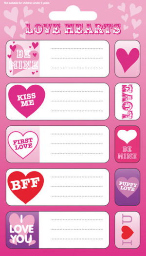 I Love Hearts Labels Sticker Pack