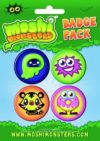 Moshi Monsters Neon Badge 4 Pack