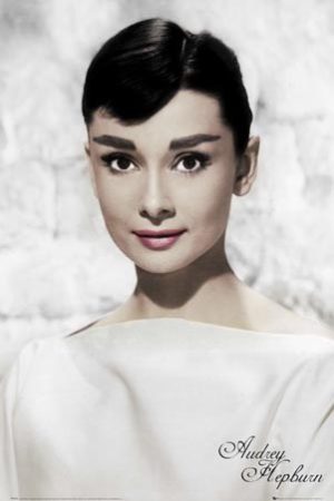 Audrey Hepburn White Mini Poster
